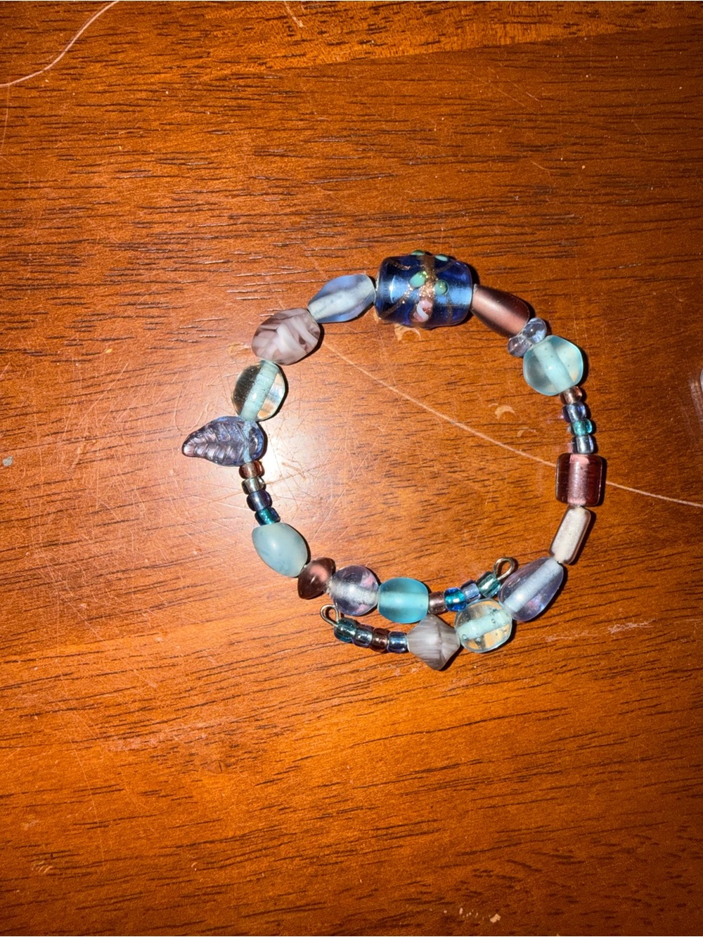 Blue Multi-Bead Stretch Bracelet
